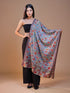 Women's Pure Wool Faux Pashmina Kalamkari Printed Embroidery Stole